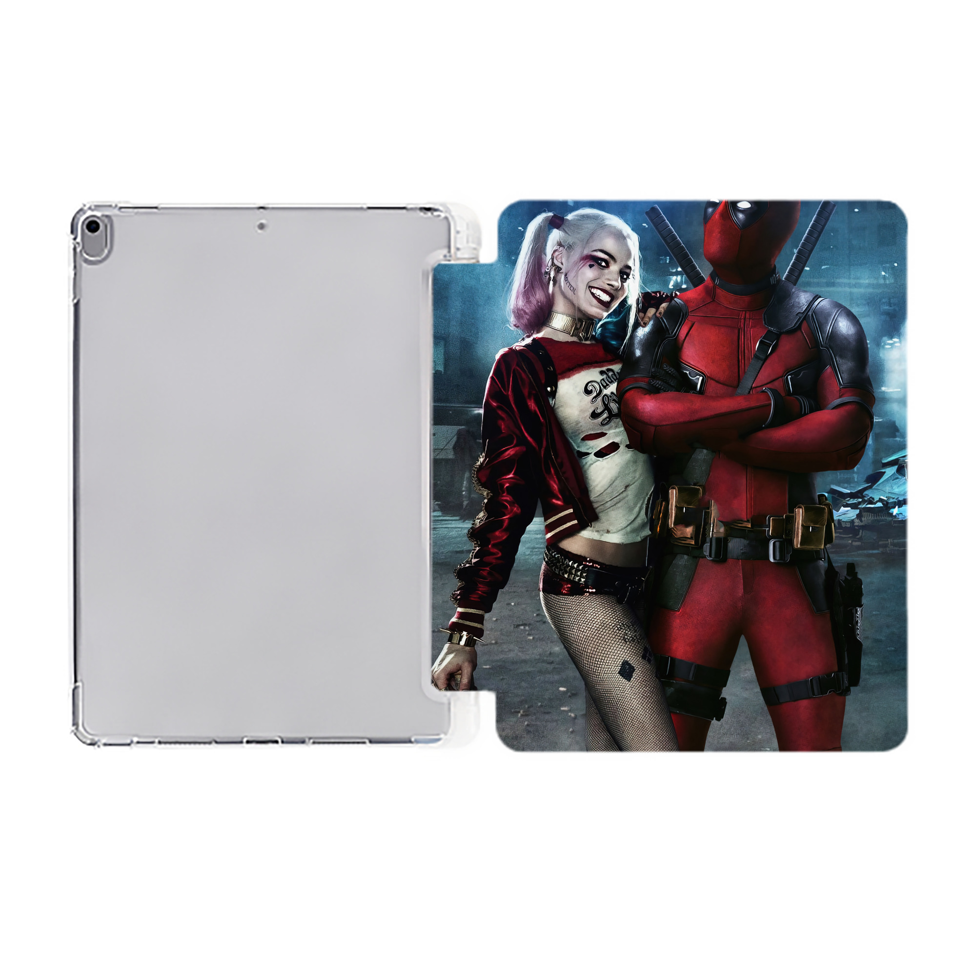 （画像用） Deadpool デッドプール IPad ケース ペン収納付き 三つ折りスタンド PUレザー×シリコン 対応機種9.5/10.5/10.9インチ